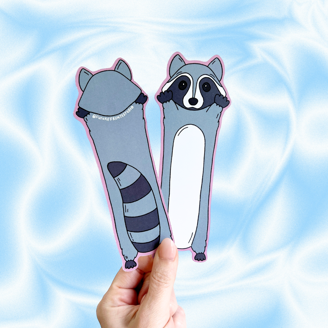 Raccoon bookmark (double-sided)