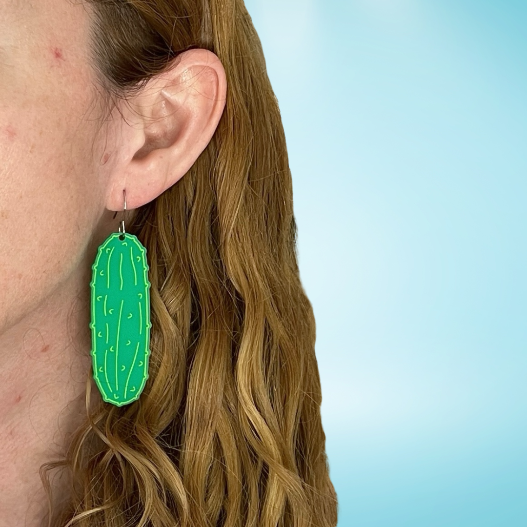 Dill pickle earrings