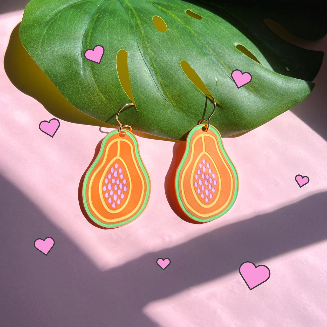 Funky papaya earrings