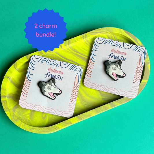 *TWO* opossum shoe stud/charm (bundle deal)