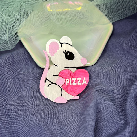 Pizza rat brooch or magnet