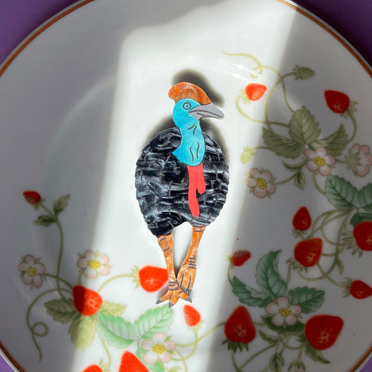 Cassowary brooch or magnet