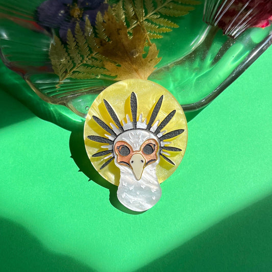 Secretary bird brooch or magnet