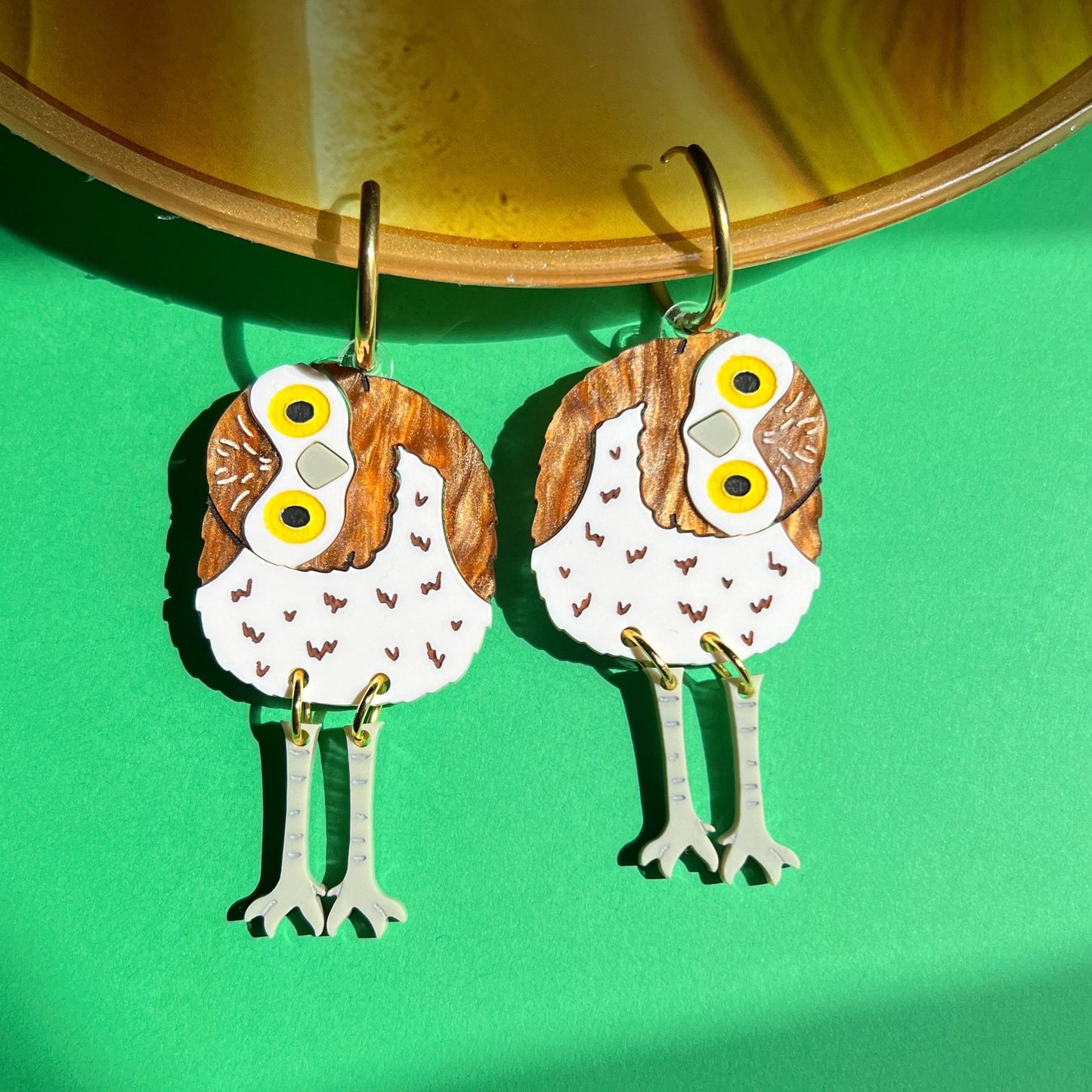 Burrowing owl earrings