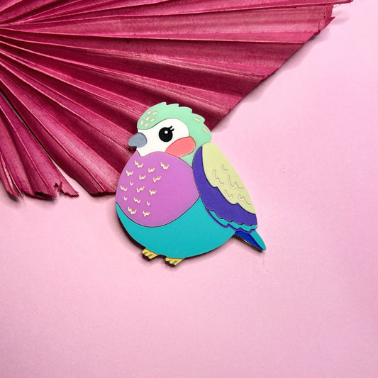Lilac breasted roller brooch or magnet
