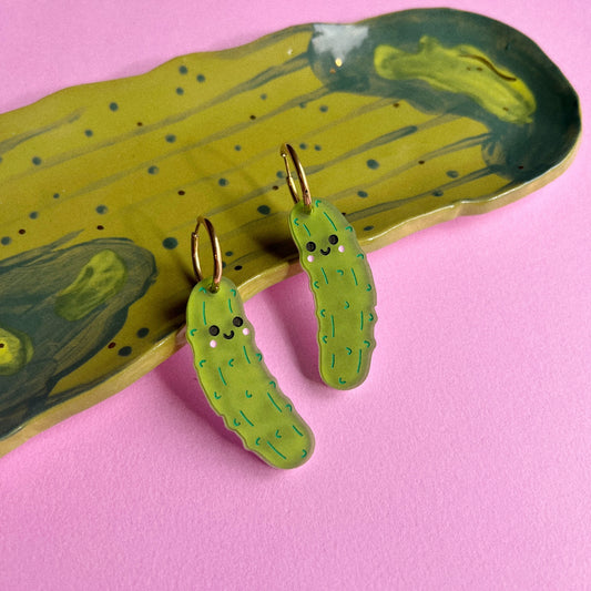 Happy pickle earrings