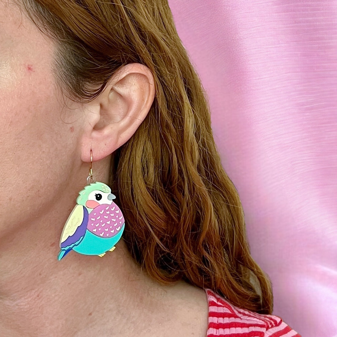 Lilac breasted roller earrings