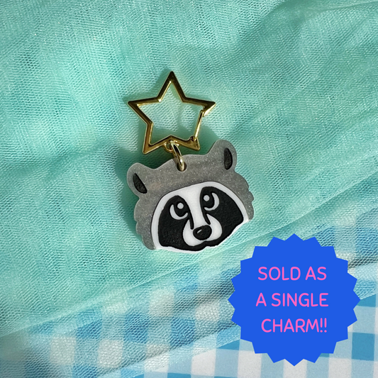 **SINGLE** cutesy raccoon boot charms