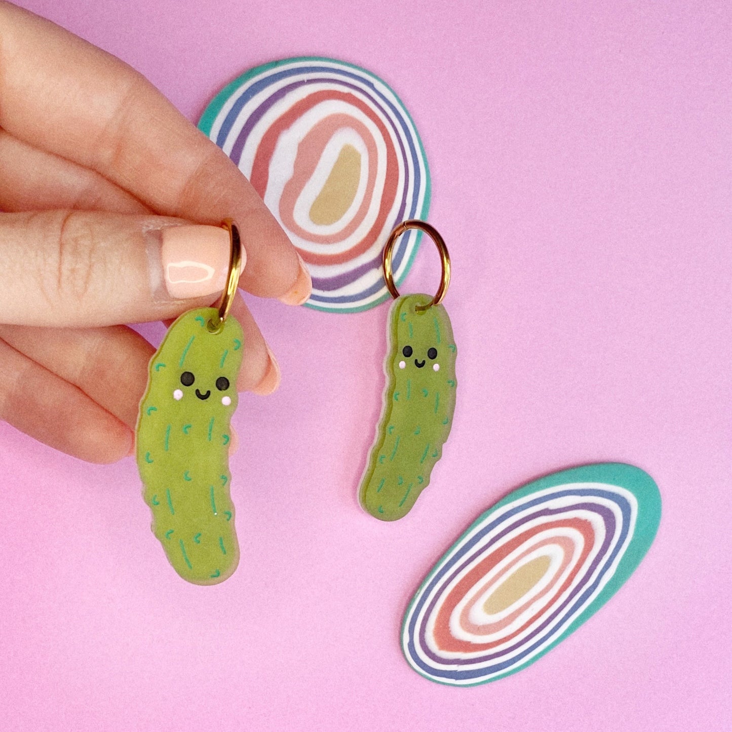 Happy pickle earrings